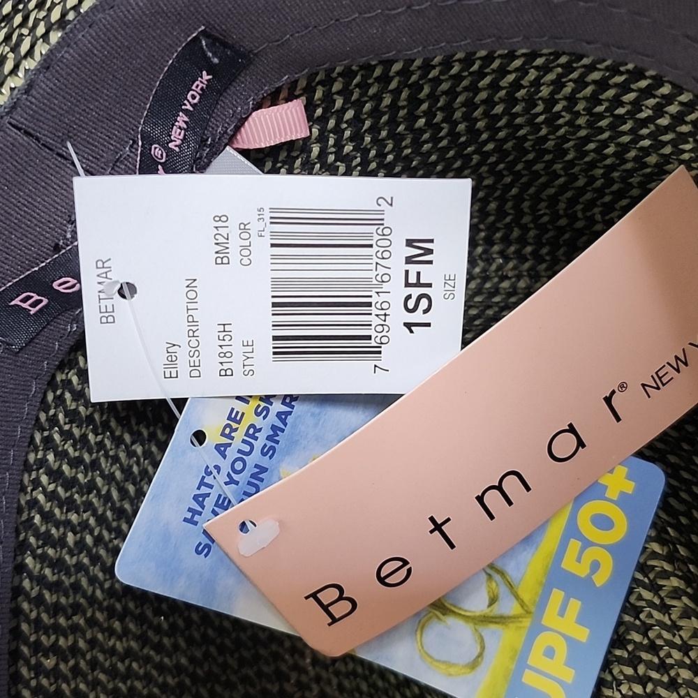Betmar New York ELLERY Braided Safari Fedora Hat One Size UPF‎ 50+ NWT - Picture 7 of 11